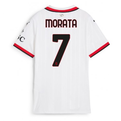 Fotballdrakt Dame AC Milan Alvaro Morata #7 Bortedrakt 2024-25 Kortermet